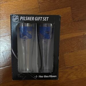 NHL Pilsner Gift Set with Blue and Black Logo